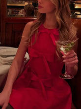 LIZAKOSHT  -  Fashion 3d Bow O Neck A-line Dresses For Women Elegant High Waist Sleeveless Dresses 2025 Spring Lady Evening Party Club Gowns